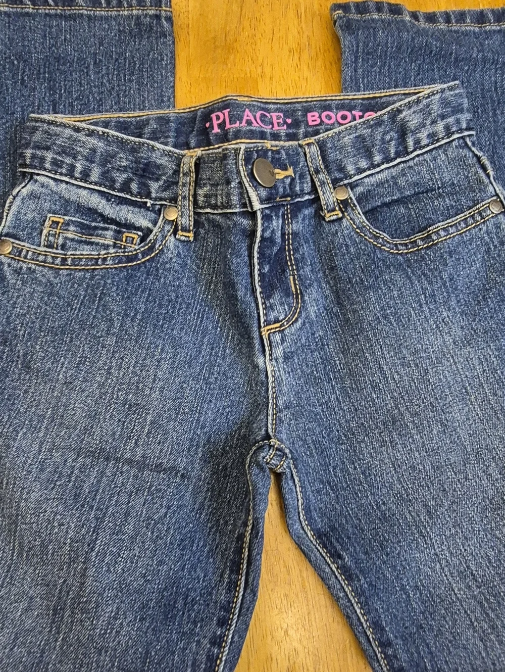 The Children's Place Medium Stonewashed Bootcut Blue Jeans Sz 6X 7 Girls Denim